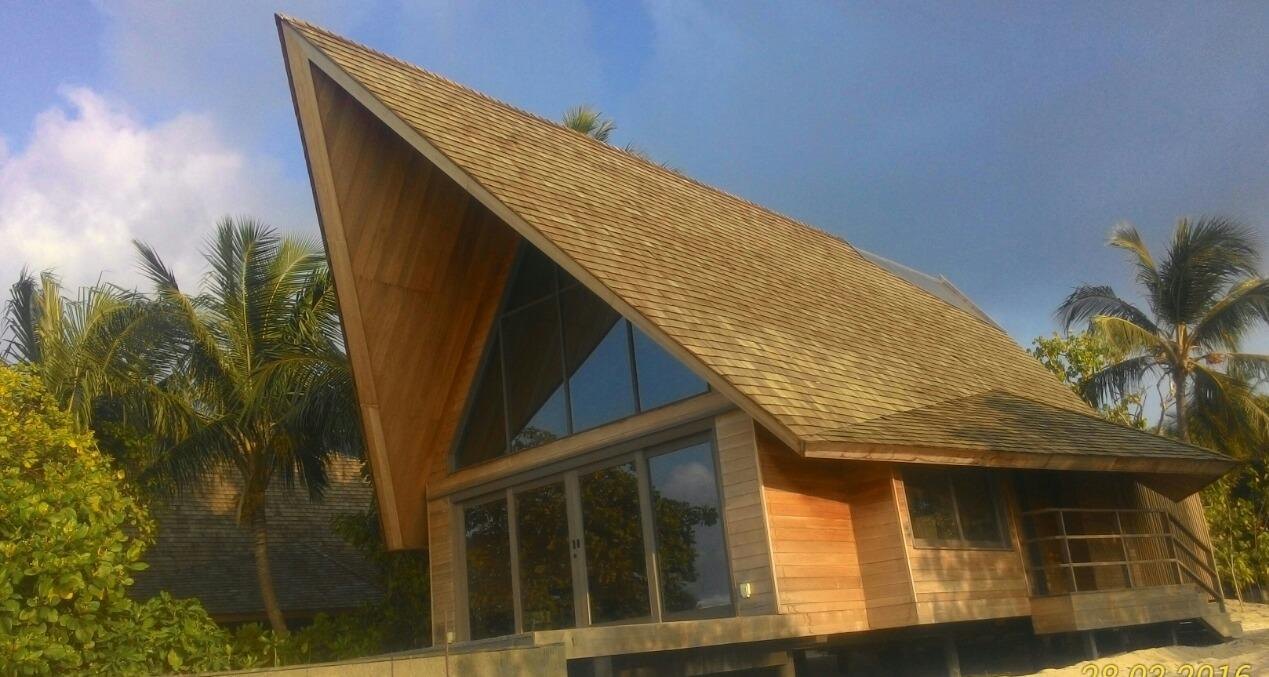 Timber chalet concept design with steep roof