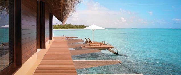 Overwater timber deck and ocean view